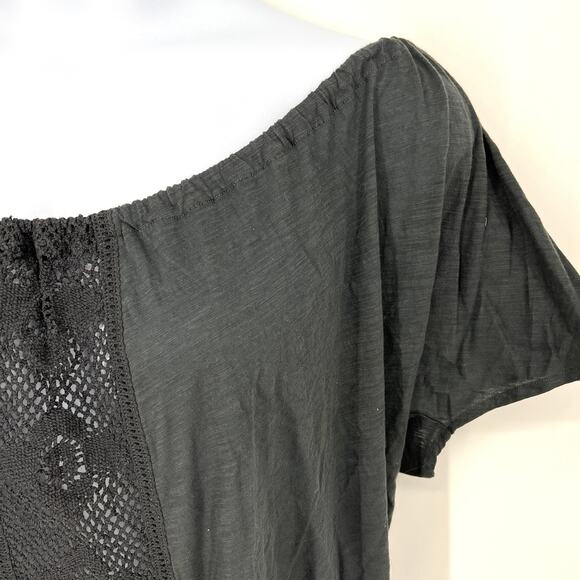 Anthropologie Ett Twa Size XL Black Lace Top Tie Back - Picture 2 of 9